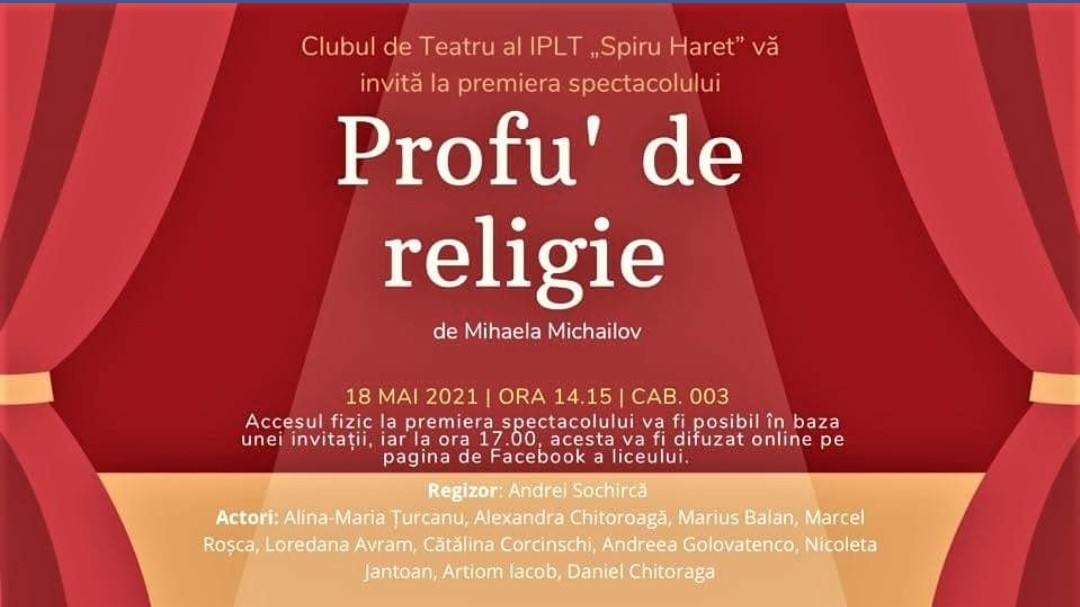 Clubul de Teatru al IPLT "Spiru Haret" vă invită la spectacol