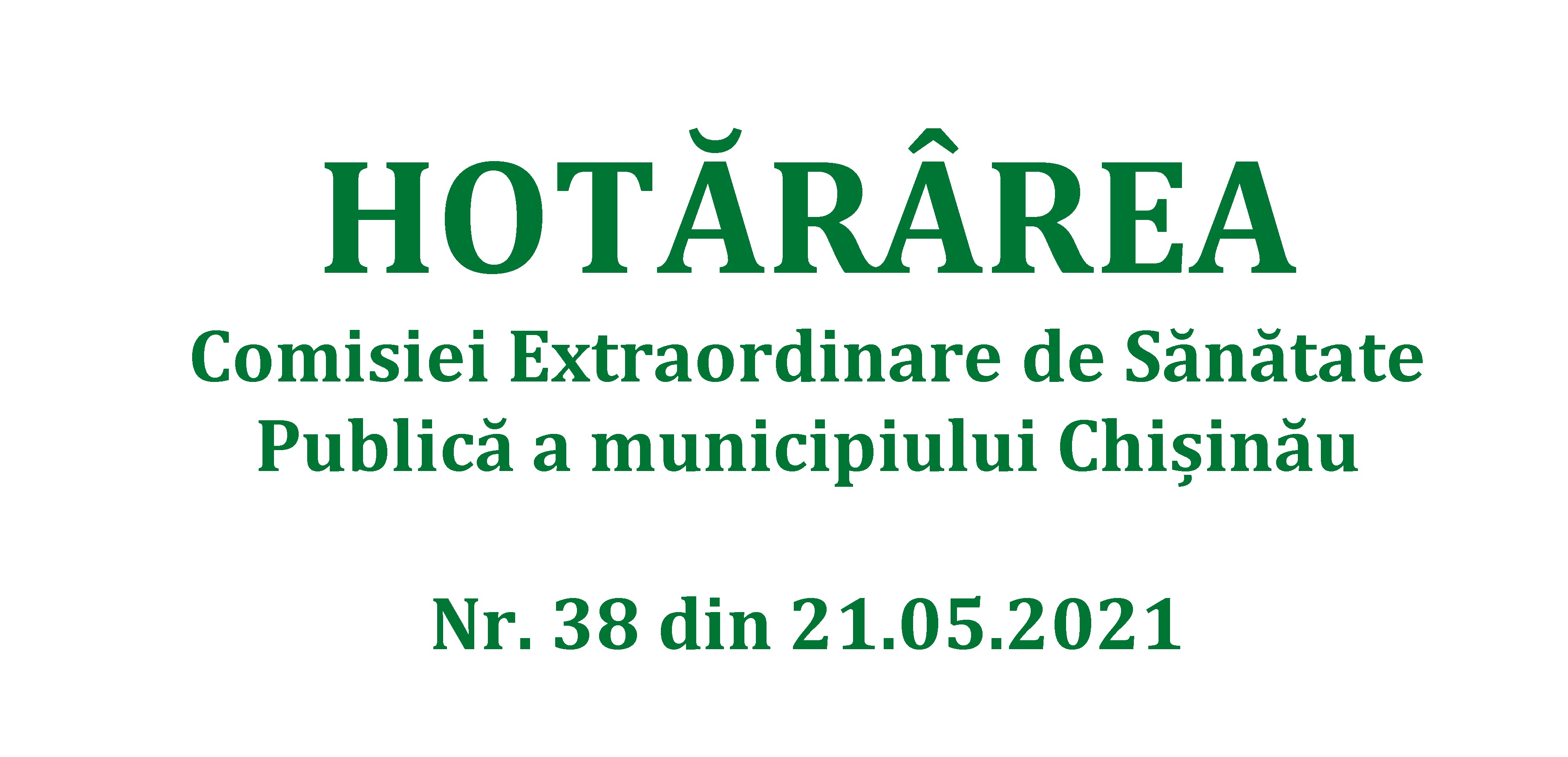 HOTĂRÂREA CESP  Nr. 38 din 21.05.2021